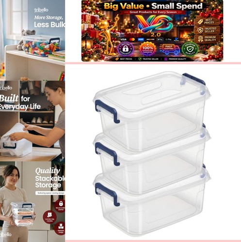 Clear plastic storage bins - storage,